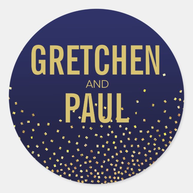 Diamonds in the Sky Favour | navy Classic Round Sticker (Front)