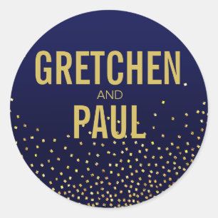 Diamonds in the Sky Favour navy Classic Round Sticker