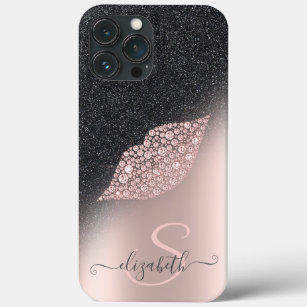 Diamonds Lips Glitter Ombre Rose Gold  Case-Mate iPhone Case