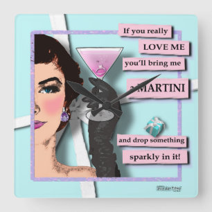 Diamonds & Martinis Wall Clock