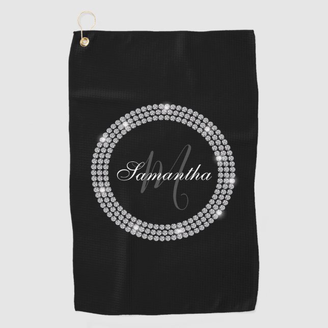 Diamonds Monogram Golf Towel (Front)