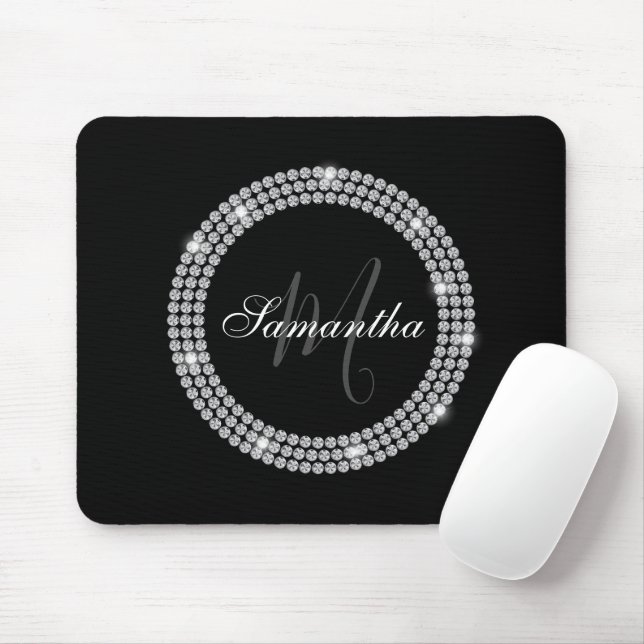 Diamonds Monogram Mouse Mat (With Mouse)