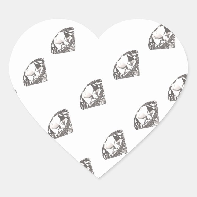 Diamonds on a heart sticker (Front)