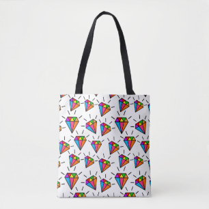 diamonds pattern design tote bag