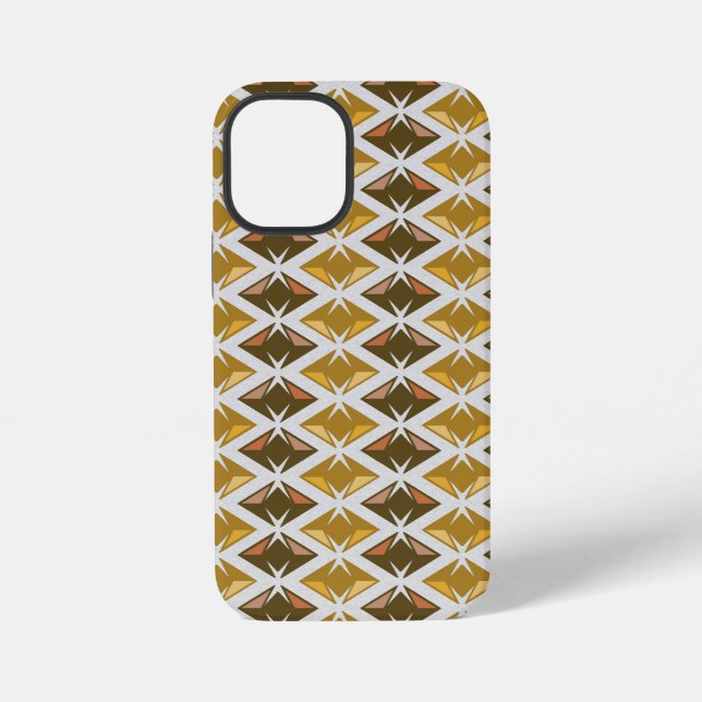 Diamonds Pattern Geometric Golden Gems iPhone Case (Back)