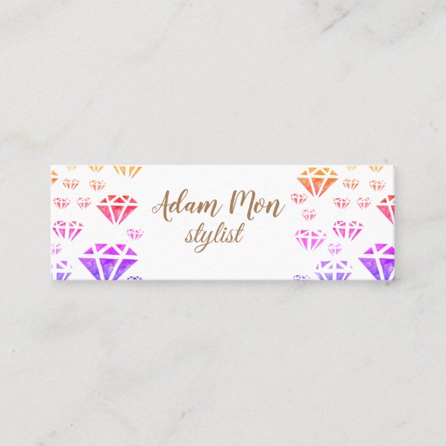 Diamonds Pattern Original Mini Business Card (Front)