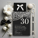 Diamonds Pearls Black White 30th Birthday Dinner Invitation<br><div class="desc">A modern, elegant, formal and classy 30th birthday dinner party invitation template for women featuring a black background, strings of pearls and diamonds (these are digital effect) and modern typography in pearl white. A chic "diamonds and pearls" theme design for a woman turning thirty, on her thirtieth birthday. A classy...</div>