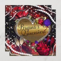 Diamonds Pearls Heart High Heels Quinceañera