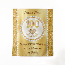 Diamonds, Pearls Large, 100th Birthday Backdrop,