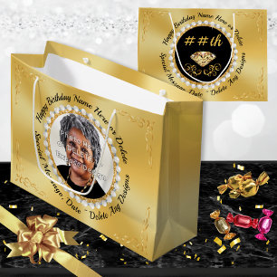 Diamonds Pearls, Personalised Birthday Gift Bags