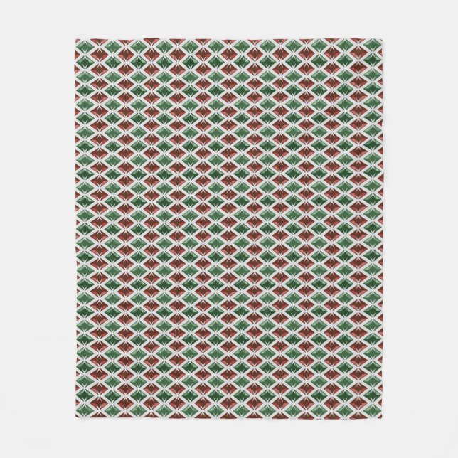 DIAMONDS Red Green Gems Fleece Blanket (Front)