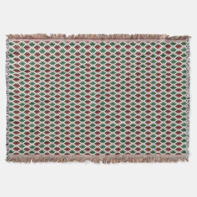 DIAMONDS red green Throw Blanket (Front)