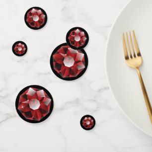Diamonds Rhinestone Red Ruby Confetti