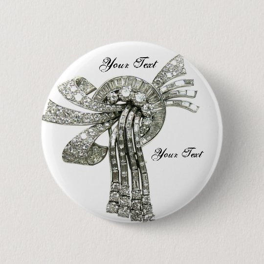 Diamonds Rhinestone Vintage Costume Jewellery 6 Cm Round Badge