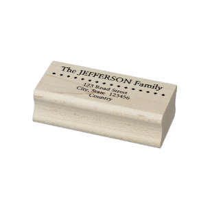 Diamonds Row + Custom Family Name & Address Rubber Stamp