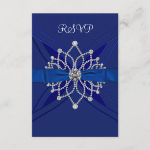 Diamonds Royal Blue Sweet Sixteen Birthday RSVP