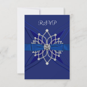 Diamonds Royal Blue Sweet Sixteen Birthday RSVP
