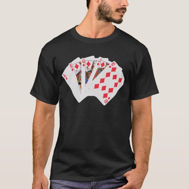 Diamonds Royal Flush Poker Shirt (Front)