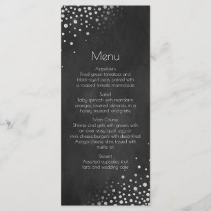 Diamonds Silver Chalkboard Menu  