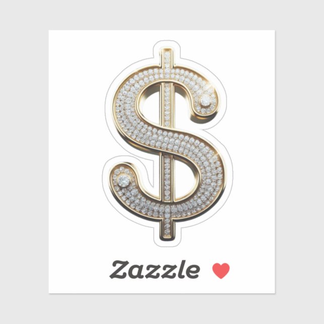 Diamonds & Silver Dollar Sign Bling (Sheet)