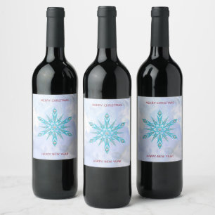 Diamonds & Snowflake Wine Label