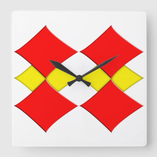 Diamonds Square Wall Clock