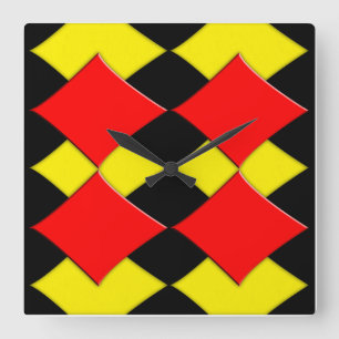 Diamonds Square Wall Clock
