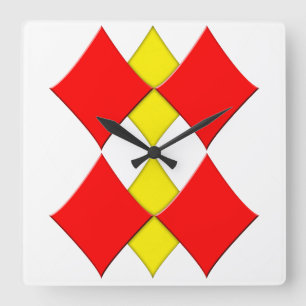Diamonds Square Wall Clock