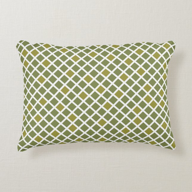 ‘Diamonds’ | Turtle Green & Golden Lime | Decorative Cushion (Front)
