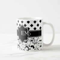 Diamonds Victorian Flourish Black White
