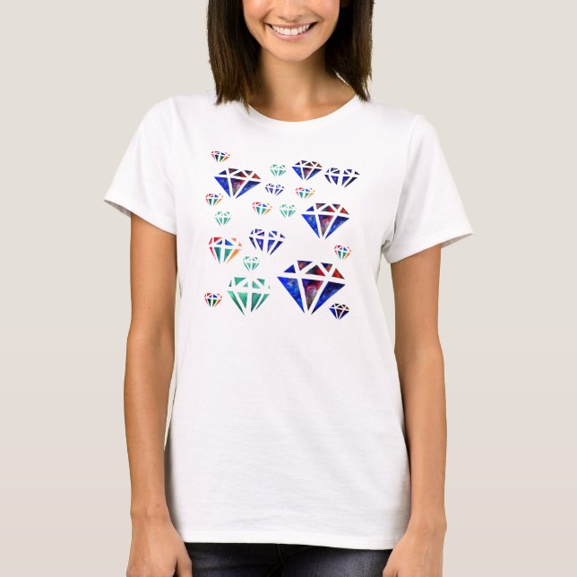 Diamonds Watercolor Women's Bella Flowy Circle Top (Front)