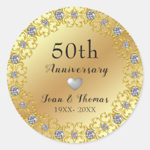 Diamonds Wreath And Silver Heart Classic Round Sticker