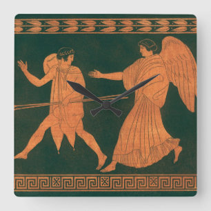 Diana and an Angel, Vintage Roman Mythology Square Wall Clock