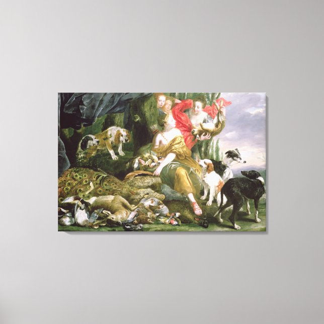 Diana and her handmaidens after the hunt canvas print (Front)