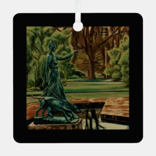 Diana Artemis Sculpture In Gardens Metal Tree Decoration