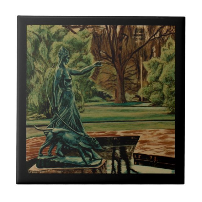 Diana Artemis Sculpture In Gardens Tile (Front)