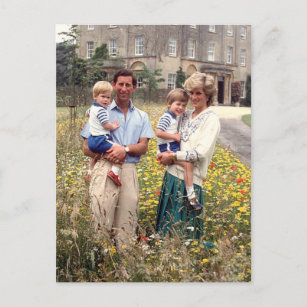 Diana Charles William Harry 1986 Postcard