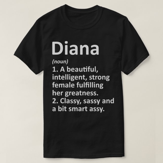 DIANA Definition Personalised Name Funny Christmas T-Shirt (Design Front)