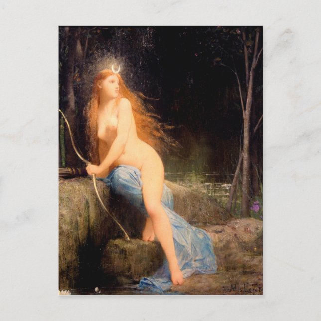 Diana - famous vintage painting - Lefebvre Postcard (Front)