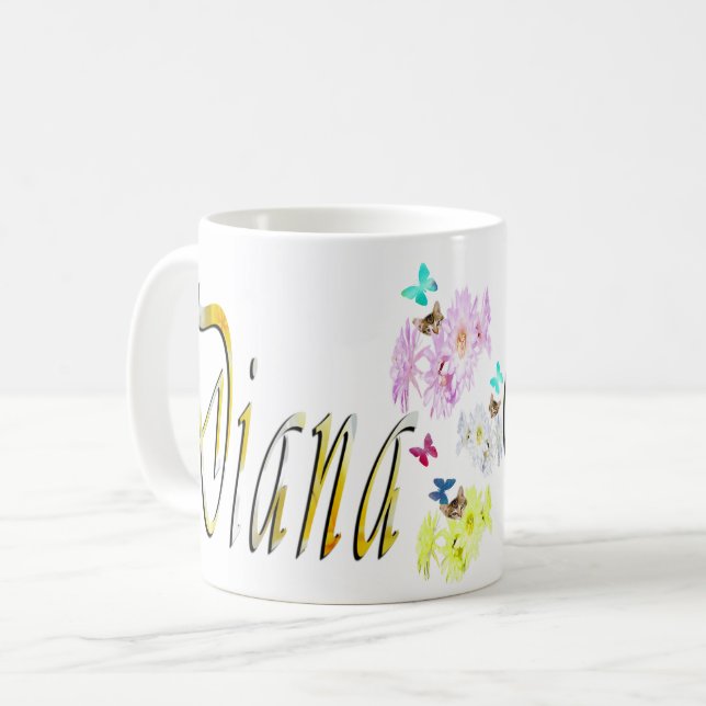 Diana Girls Name Logo,  Coffee Mug (Front Left)