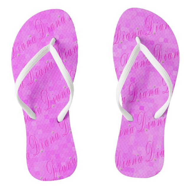 Diana Girls Name Logo, Flip Flops (Footbed)