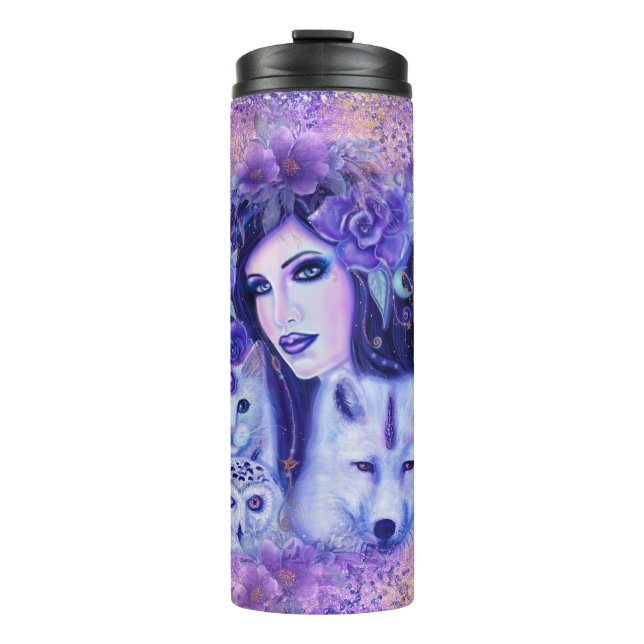 Diana goddess art by Renee Thermal Tumbler (Front)