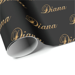 Diana gold Design Lettering Geschenkpapier Wrapping Paper