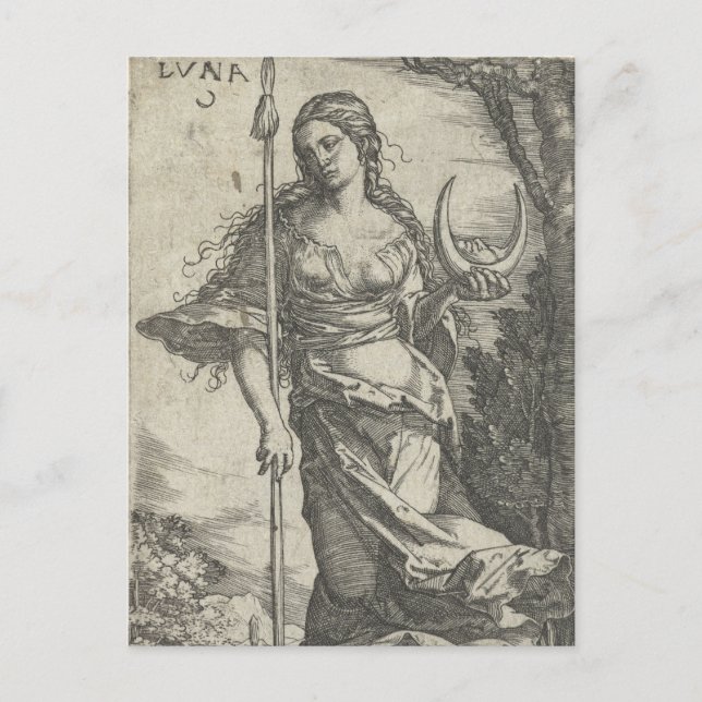Diana Luna Vintage Illustration Postcard (Front)
