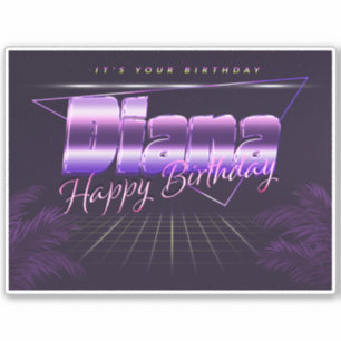 Diana Name First name lila retro Sticker Birthday