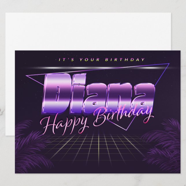 Diana Name First name pura retro card Birthday (Front/Back)