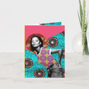 Diana Ross African Cloth Greetings Card