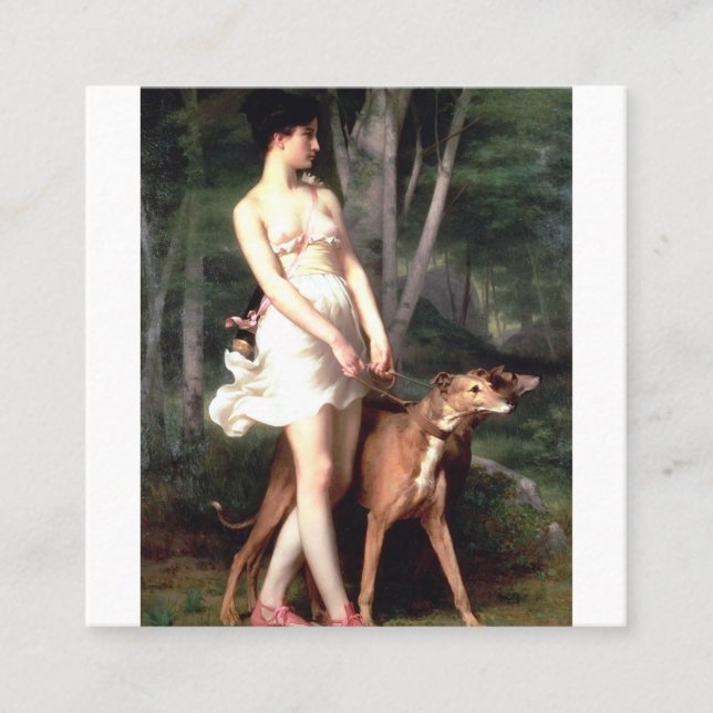 Diana The Huntress By Gaston Casimir Saint Pierre Square Business Card (Front)