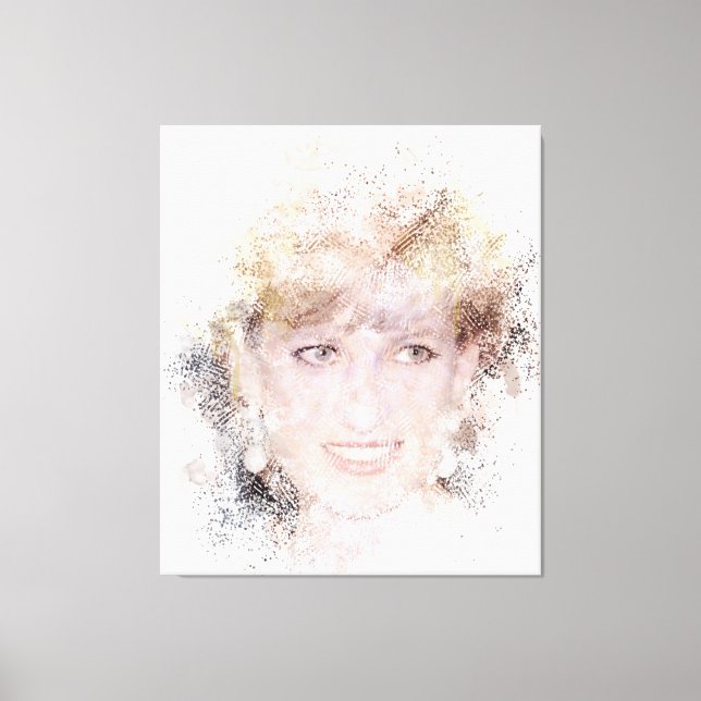 Diana The People's Princess Watercolor Portrait Canvas Print (Front)
