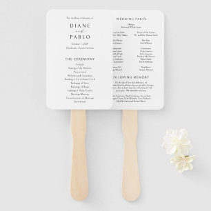 Diane Contemprary Chic Modern Wedding Program Hand Fan